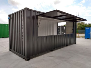 Conteneur Bar Démontable 4×2 mètres XL Noir RAL 9005